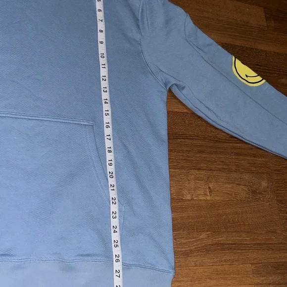 BSR BY SAMII RYAN Smiley Oversized Hoodie Women's Size L Blue - Picture 6 of 6